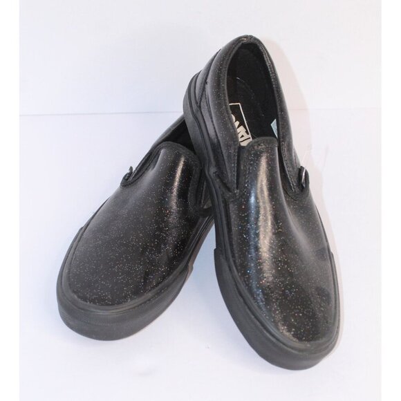 Vans Asher Black Glitter Women's 7.5 Rubber Slide On Skate Board Sneakers NWOB - Picture 9 of 9